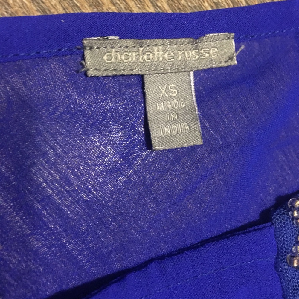 ✖️Charlotte Russe Blue Embellished Blouse✖️ - Picture 5 of 5